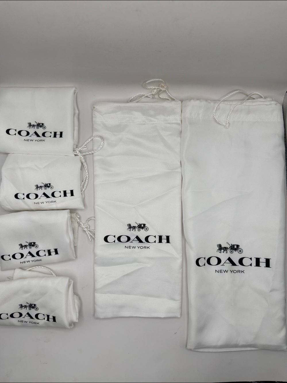 (6) Coach Satin Dust Bag Bundle
